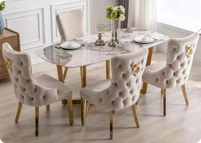 Luxurious Fabric Dining Chair
