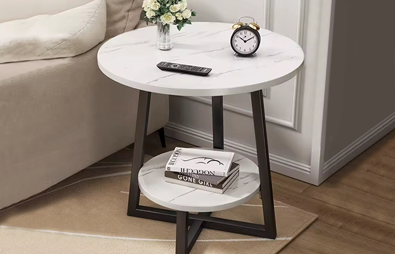 Living room coffee table with wooden frame