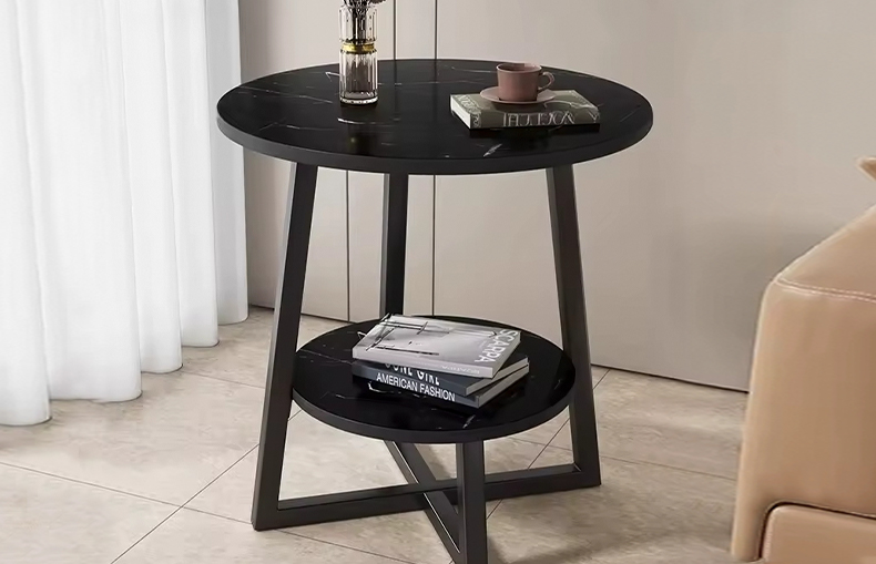Sleek coffee table with metal legs