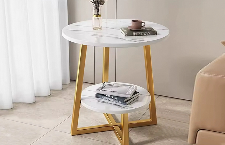 Modern coffee table with marble surface