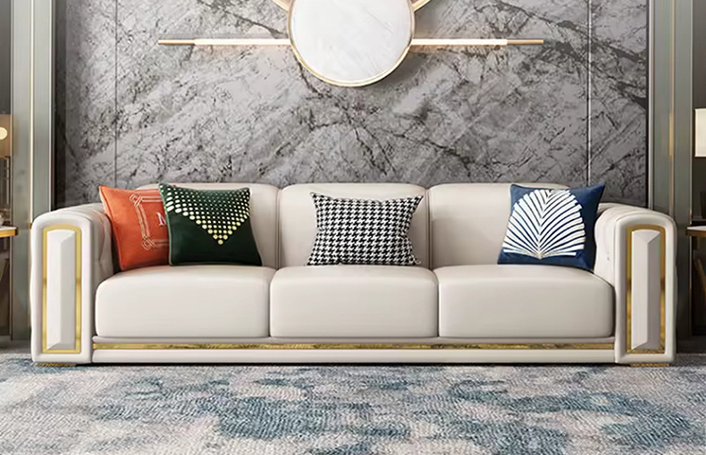 Living Room Sofa Set in Synthetic Leather