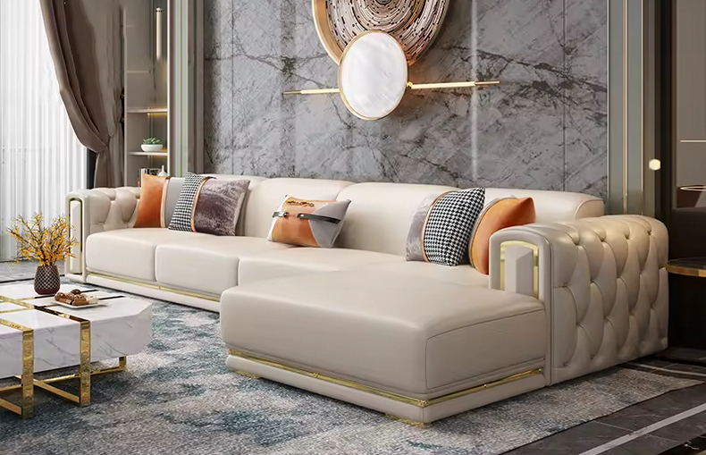 Living Room Sofa Set in Synthetic Leather 01