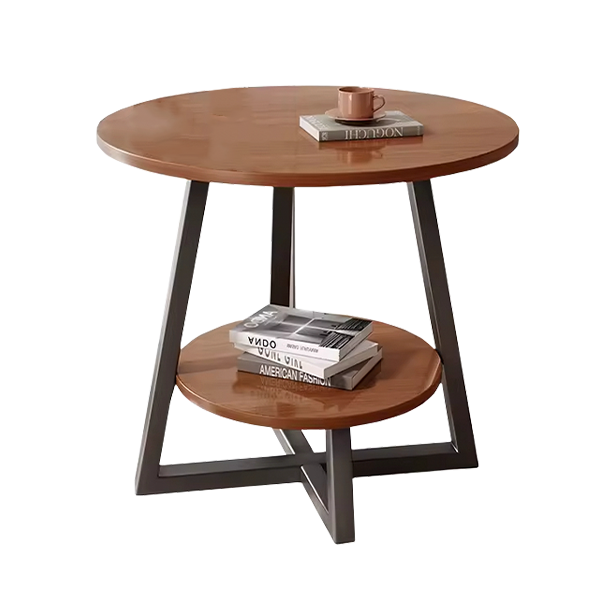 Sturdy coffee table with wood metal mix