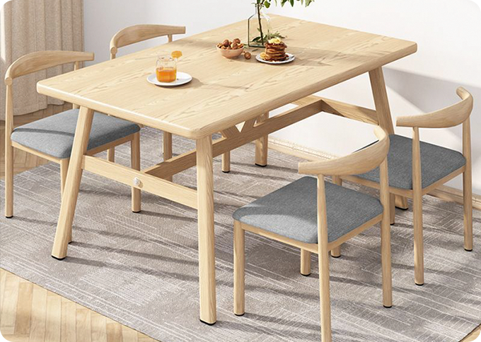 natural wood dining chair set