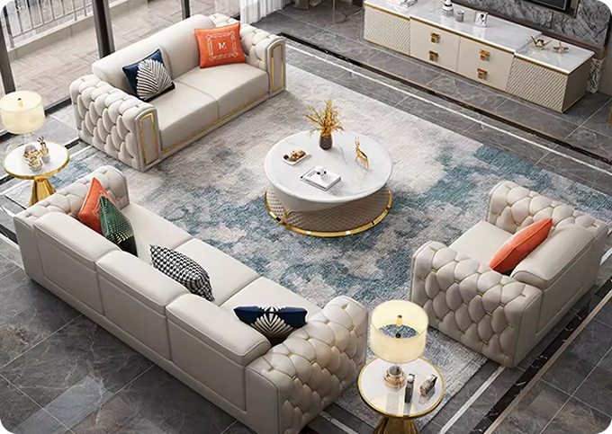 Foldable Convertible Living Room Sofa Set