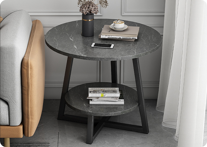 Modern coffee table with marble surface 1