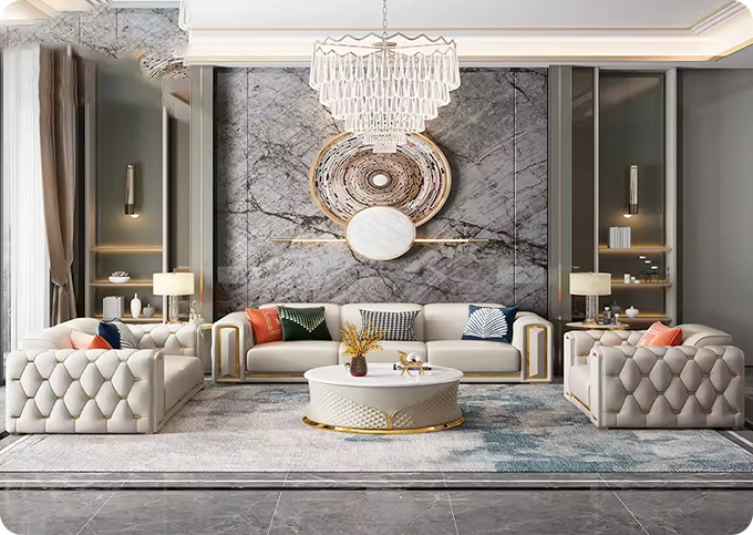 Foldable Convertible Living Room Sofa Set 01