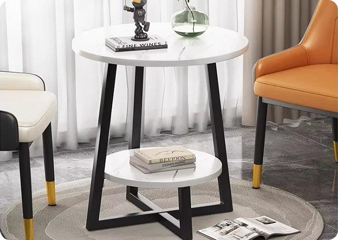 Living room coffee table with wooden frame 2