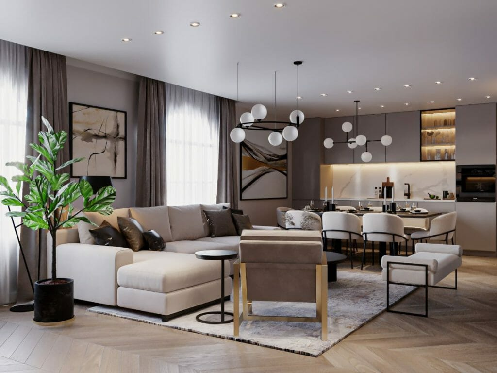 Living room furniture with luxury living room sofa
