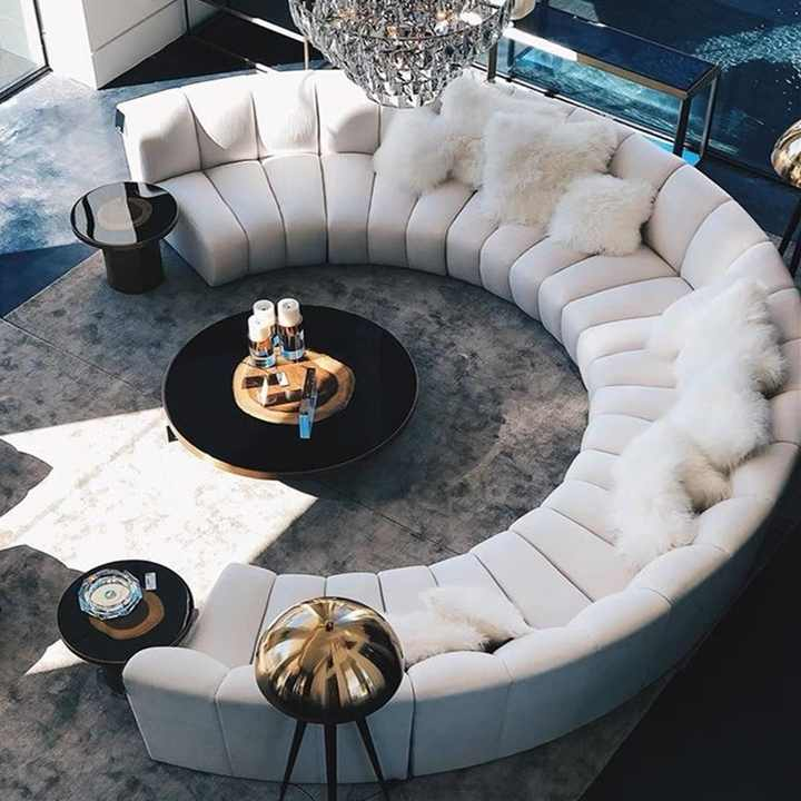 velvet or full-grain leather furniture
