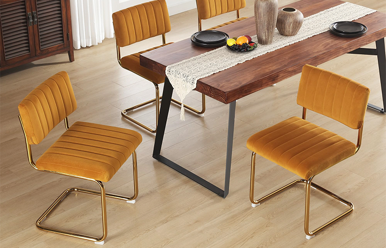 Modern dining chair with cantilever structure
