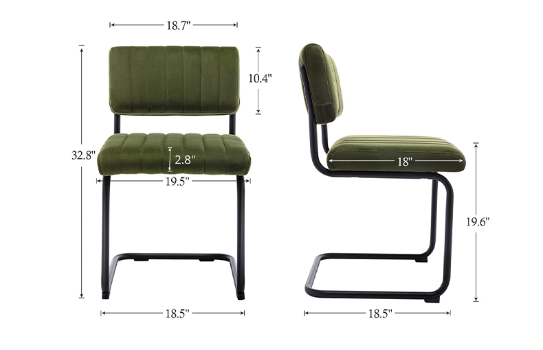 Comfortable dining chair with velvet upholstery