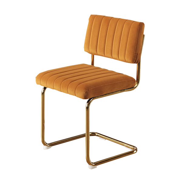 Modern Cantilever Velvet Dining Chair Upholstered Seat