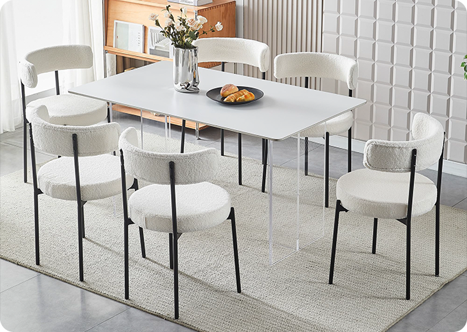 2025 popular contemporary wool dining chair