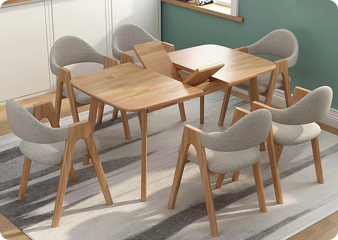 custom dining chair in warm neutral fabric