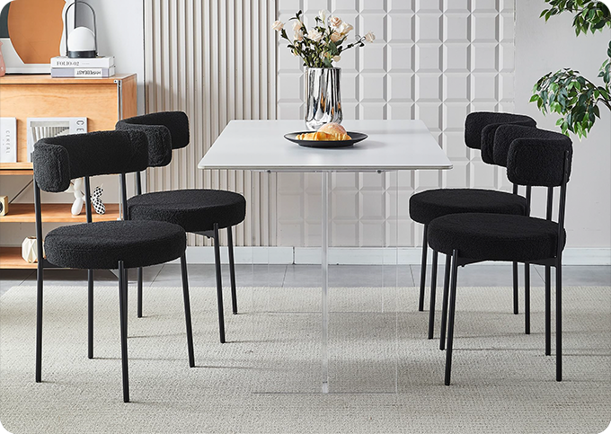 2025 stylish wool dining chair luxury dining room furniture