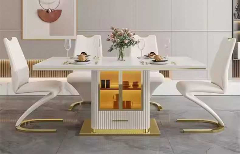 elegant leather dining chair in minimalist dining room