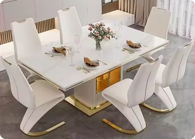 modern metal frame leather dining chair front view