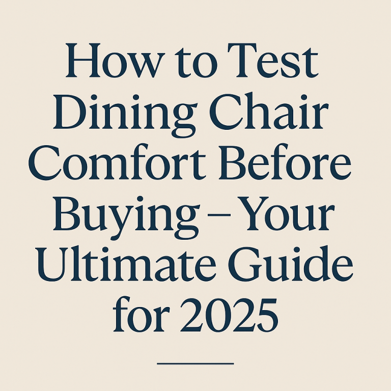 How to Test Dining Chair Comfort Before Buying