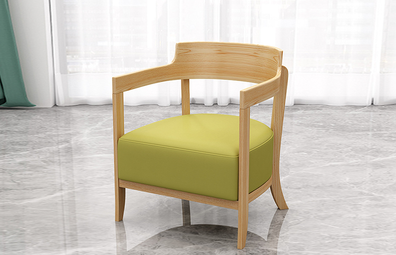 Minimalist coffee chair with wood frame