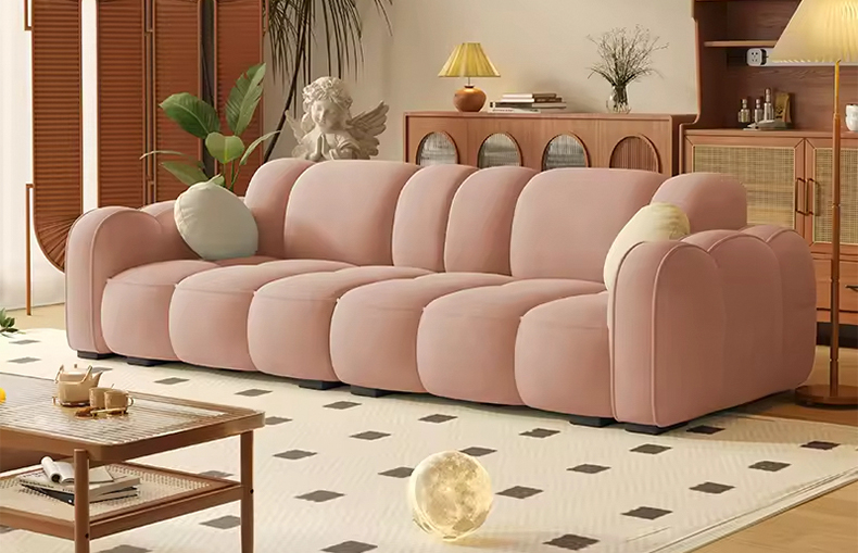 Custom luxury sofa set with tufted back