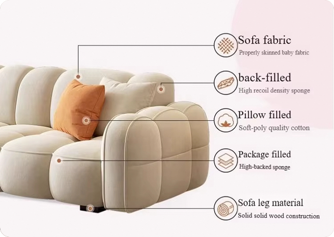 Nordic frame luxury sofa set close-up