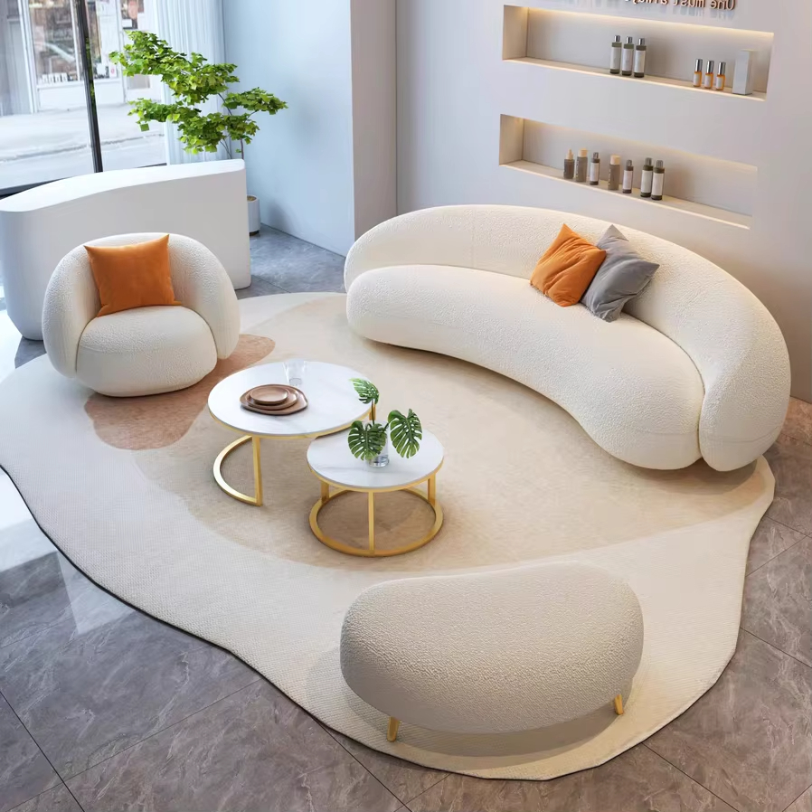  When pairing a living room sofa with other pieces, you need to consider proportion, color palette, and material finishes